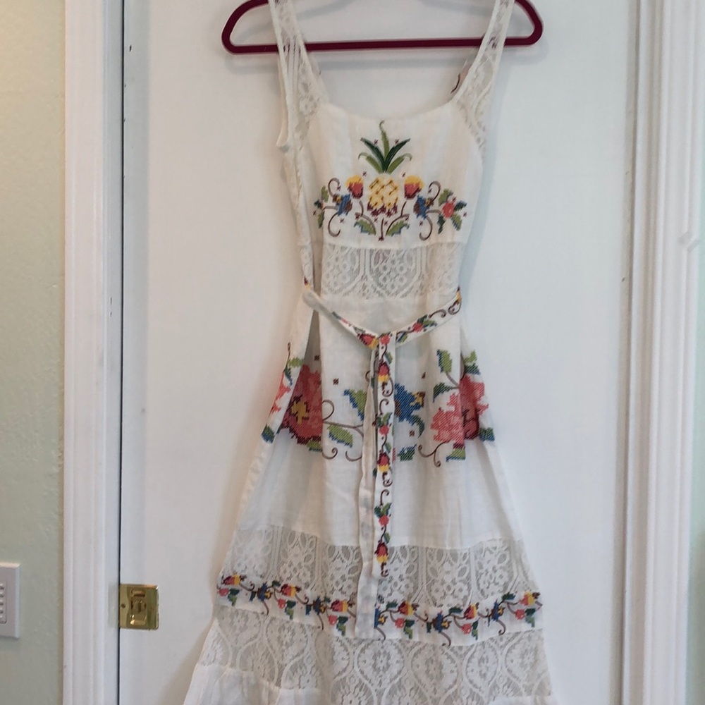 FARM Rio White Maxi Dress with Colorful Floral Embroidery - Picture 2 of 11